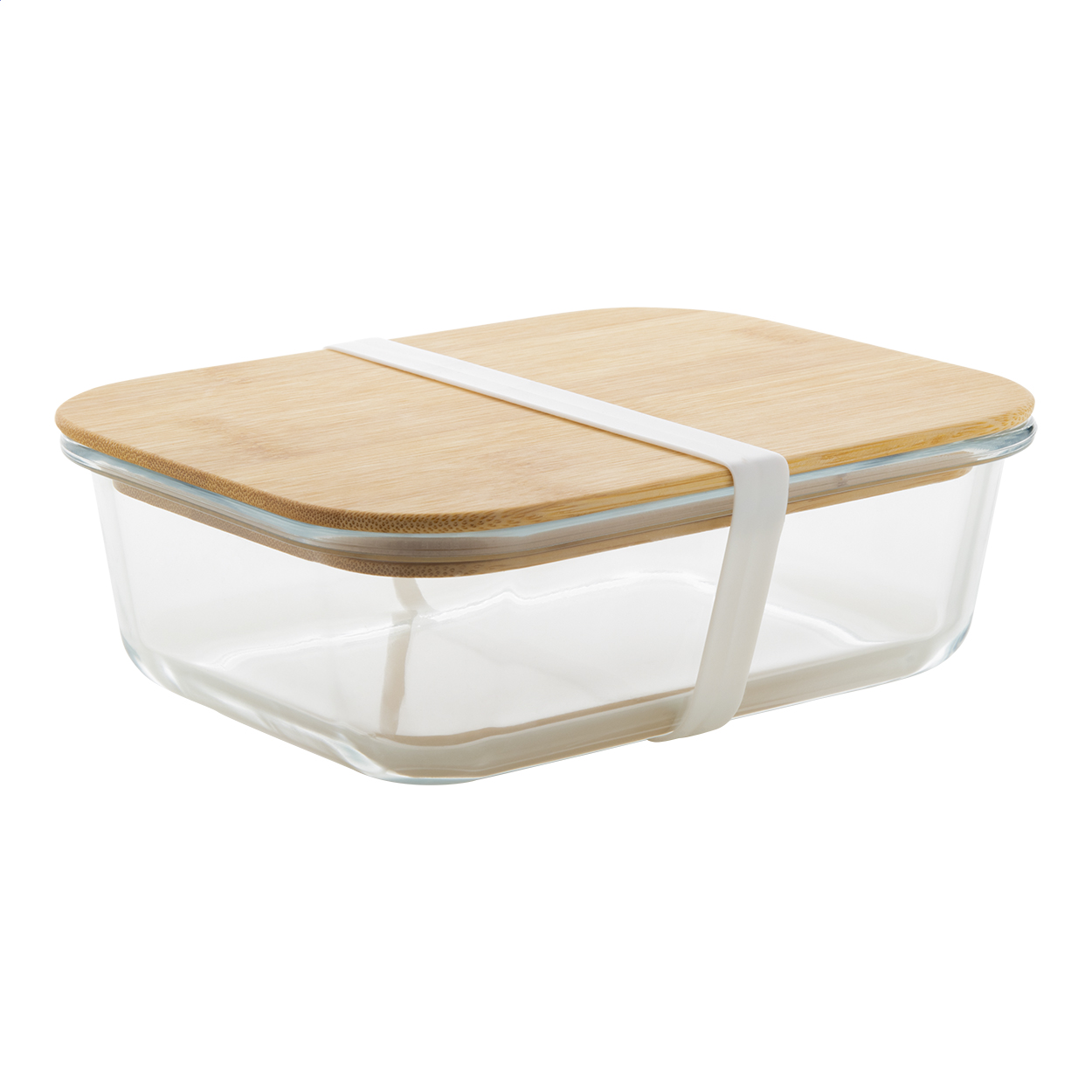 Vittata Glas-Lunchbox mit Bambusdeckel, 800 ml, mit Logo bedrucken mit Logo