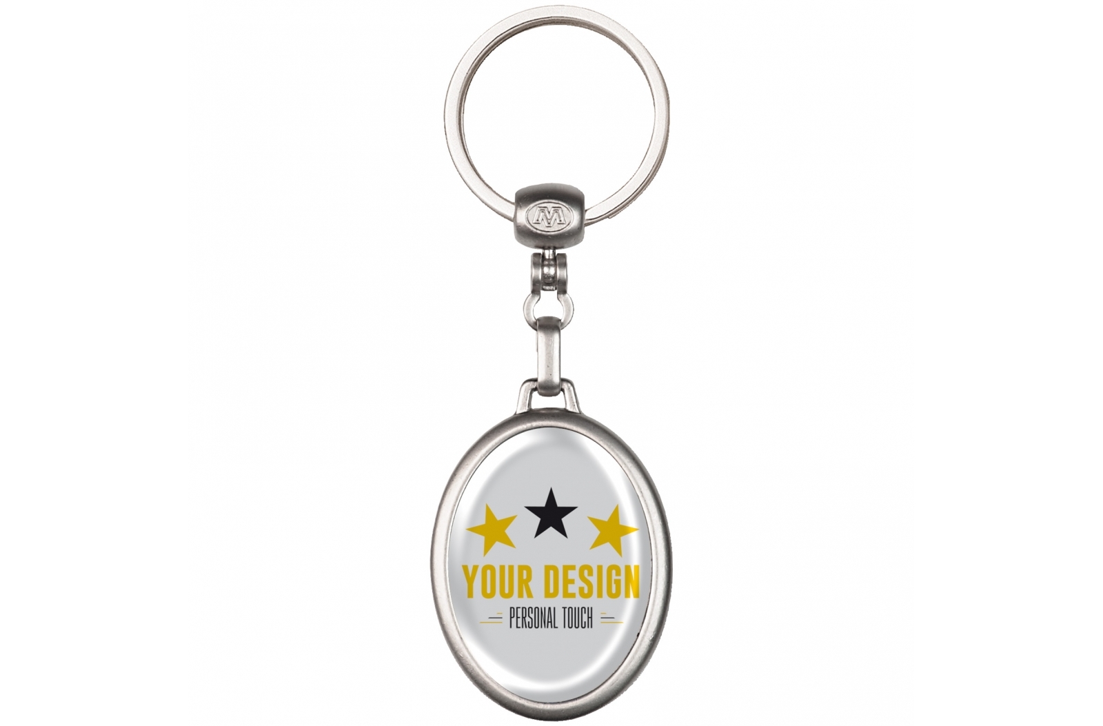 Metal Oval Double-Sided Doming Keyring - Church Gresley