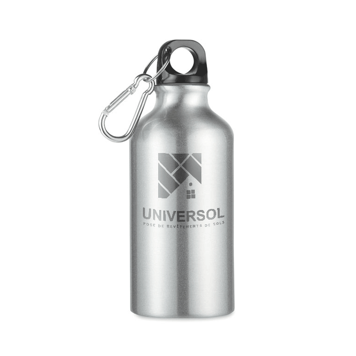 Personalisierte Aluminiumflasche mit Karabinerhaken 400 ml - Samuel