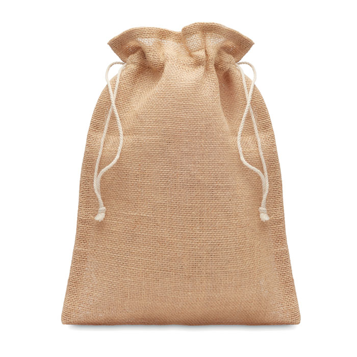 Medium-sized gift bag made of jute with a drawcord - Christleton