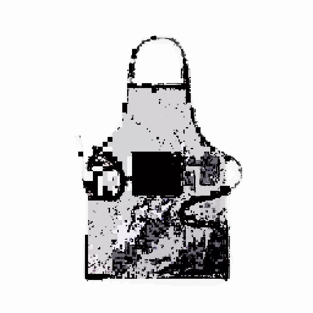 100% Cotton Natural Color Apron with Front Pocket and Adjustment Straps - Kirkby Mallory