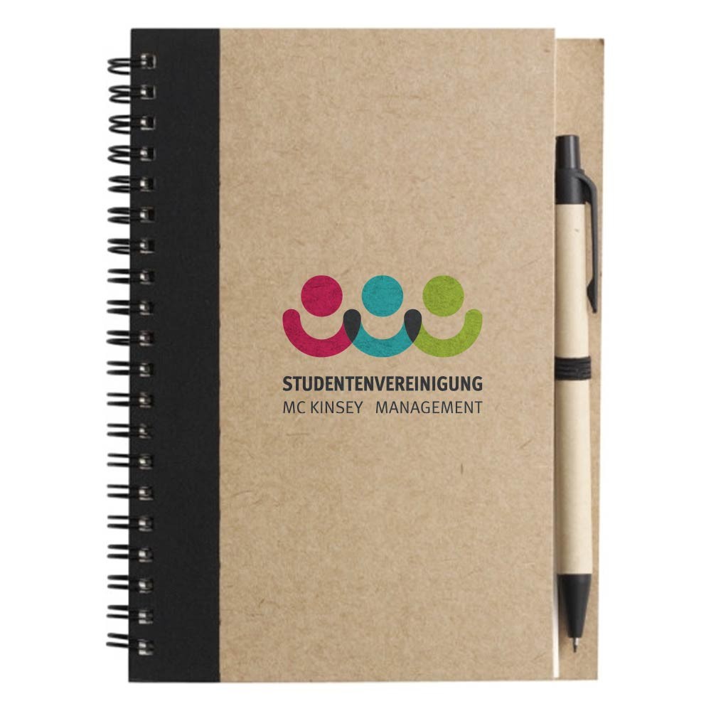 Eco-Friendly Recycled Cardboard Notebook and Biodegradable Ballpen Set - Farthingloe