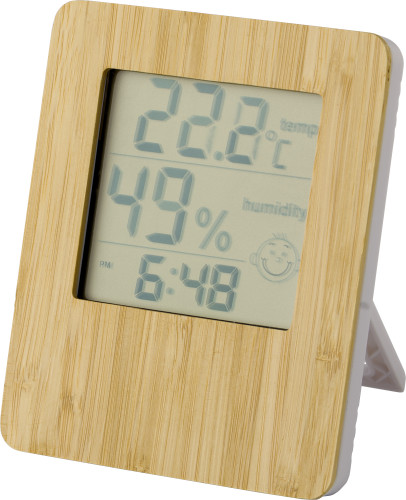 A weather station made from bamboo and acrylonitrile butadiene styrene that is suitable for year-round outdoor use. - Coleford