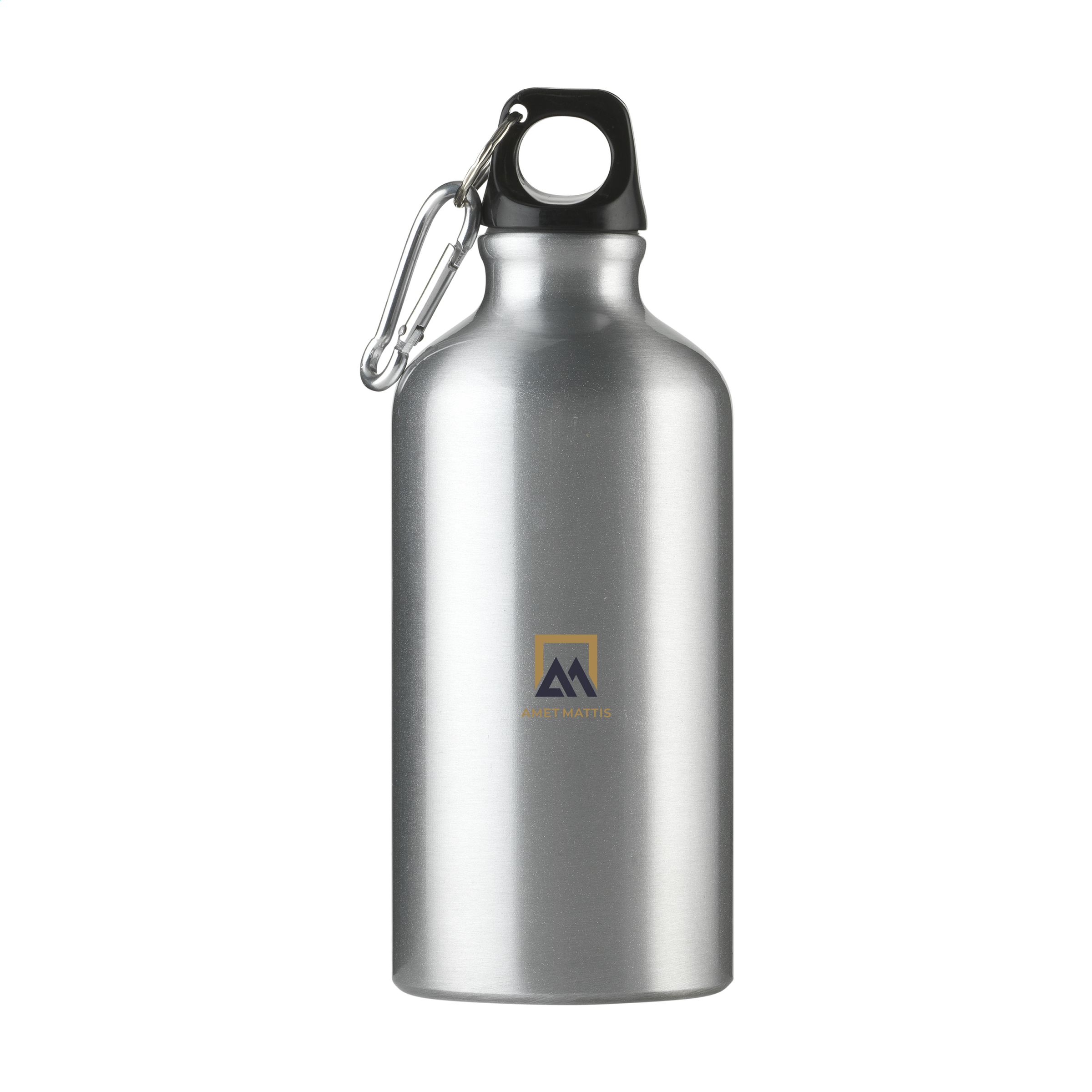 Recycelte Aluminium-Wasserflasche mit Karabiner - Erbach 