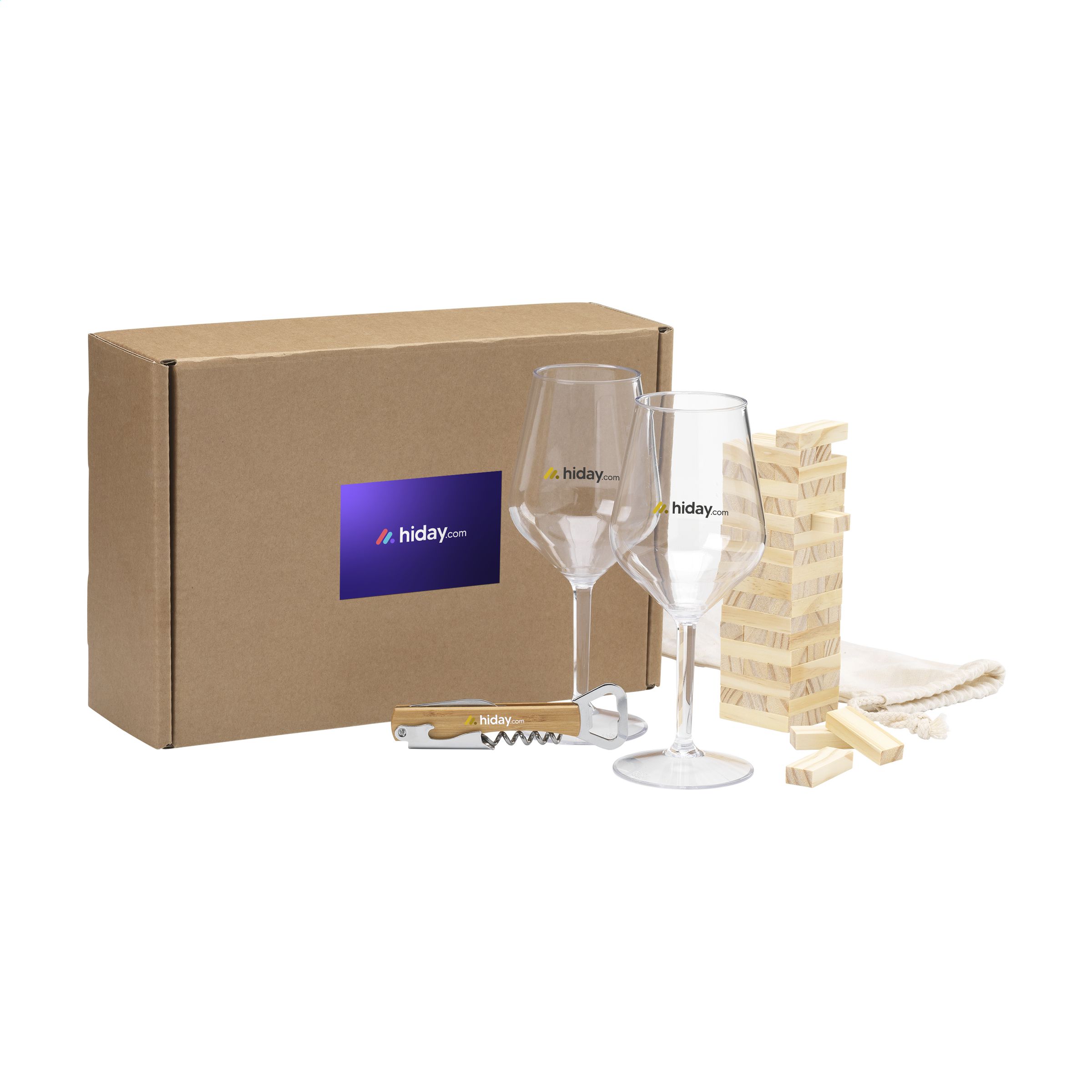 Celebration Bamboo and Wine Glass Gift Set - Penn