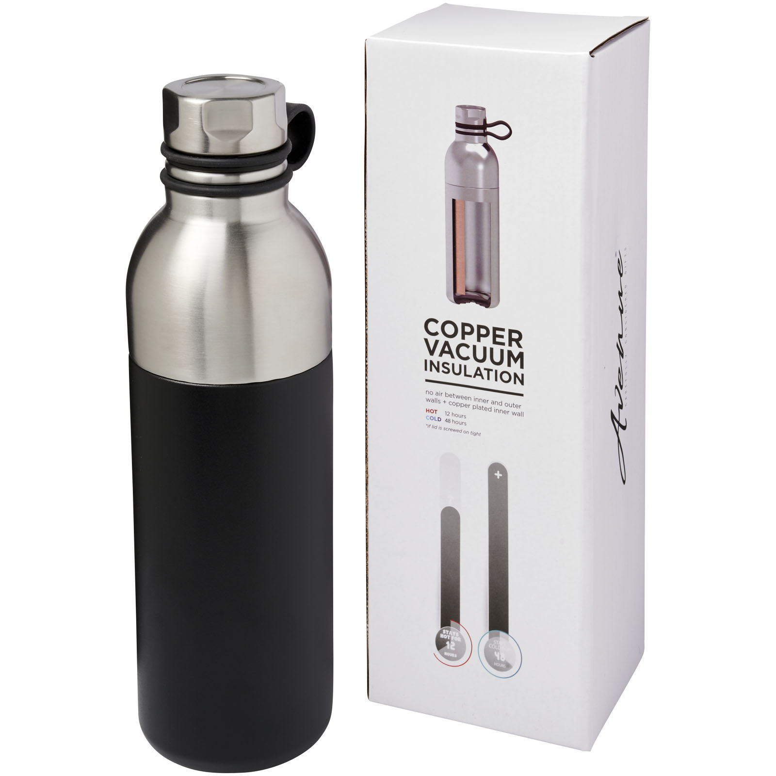 Double-Wall Stainless Steel Vacuum Bottle with Copper Insulation 590ml - Cooling