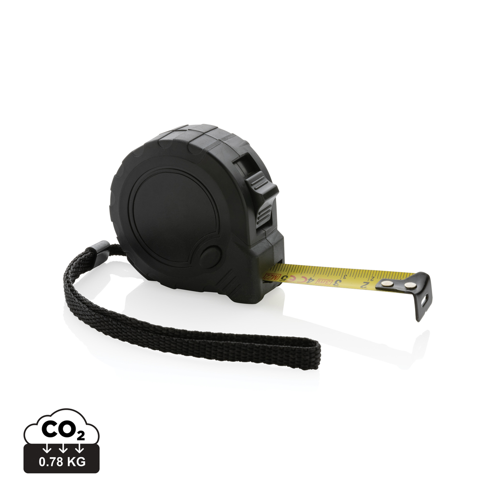 3 Metre Tape Measure made from Recycled ABS, certified by RCS, with TRP Rubber Grip - Hamworthy