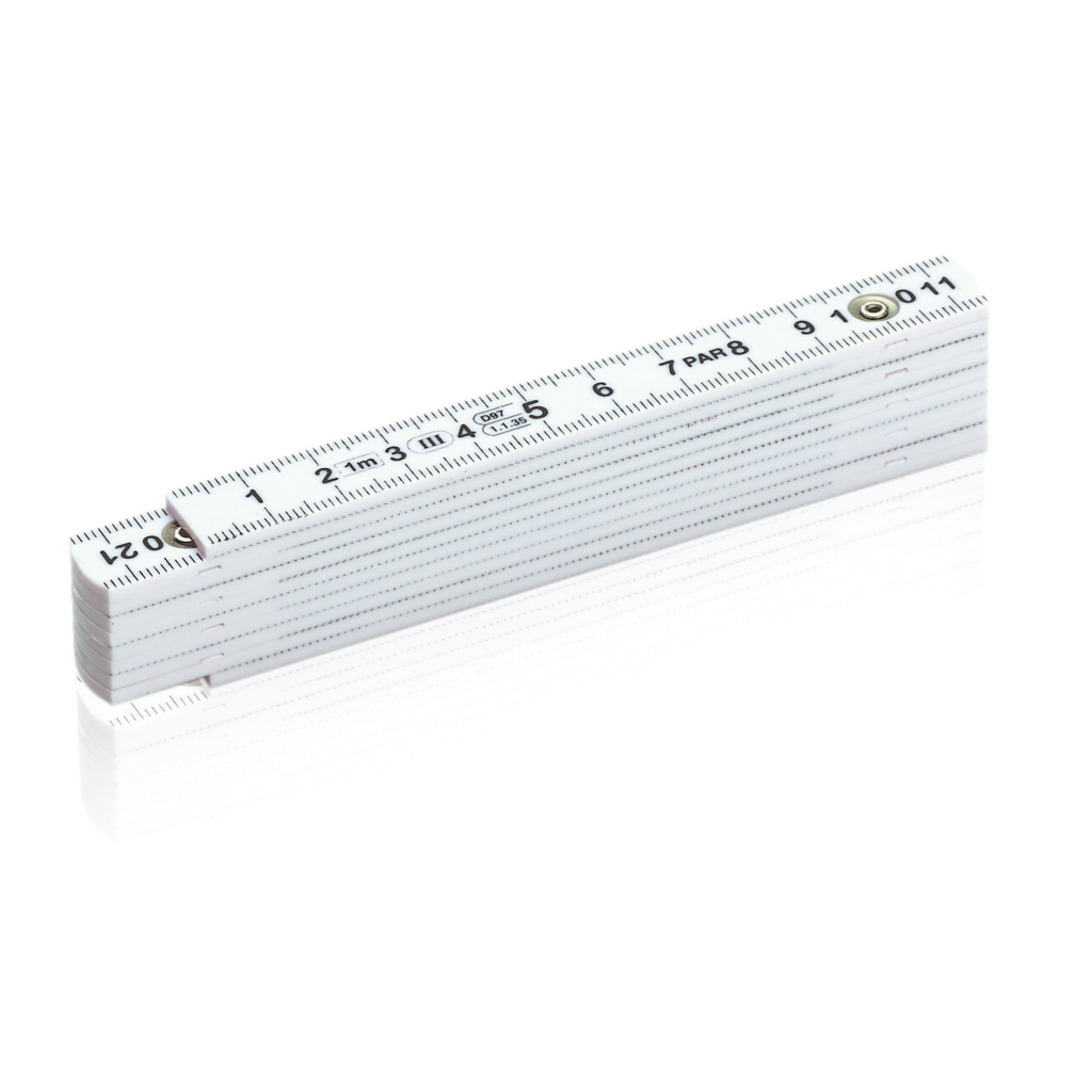 10 Packs of 1m White Ruler with Heat Pressed Graduations - Uist