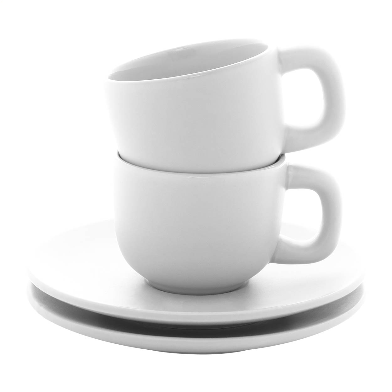 Caturra ceramic espresso cup set with 2 cups and saucers and logo printed with logo