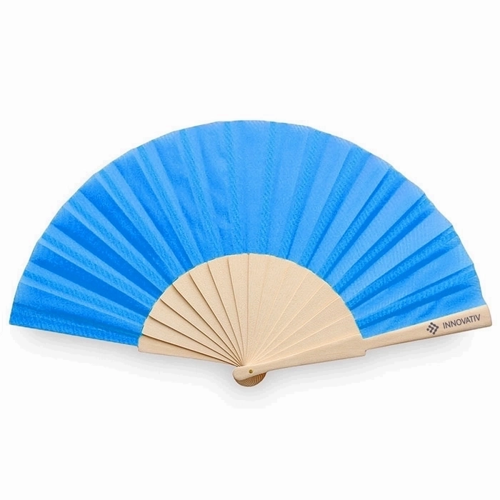 Natural Wood and Polyester Fabric Fan - Ibberton