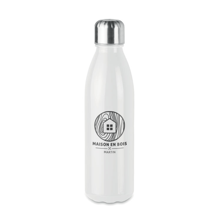 Drinking bottle with stainless steel lid made of glass 650ml - Wallasey   
