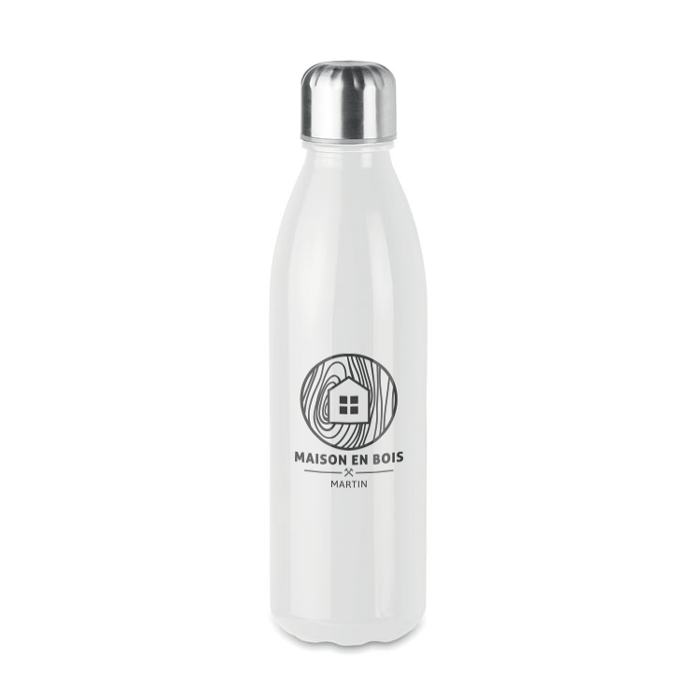 Drinking bottle with stainless steel lid made of glass - Wallasey