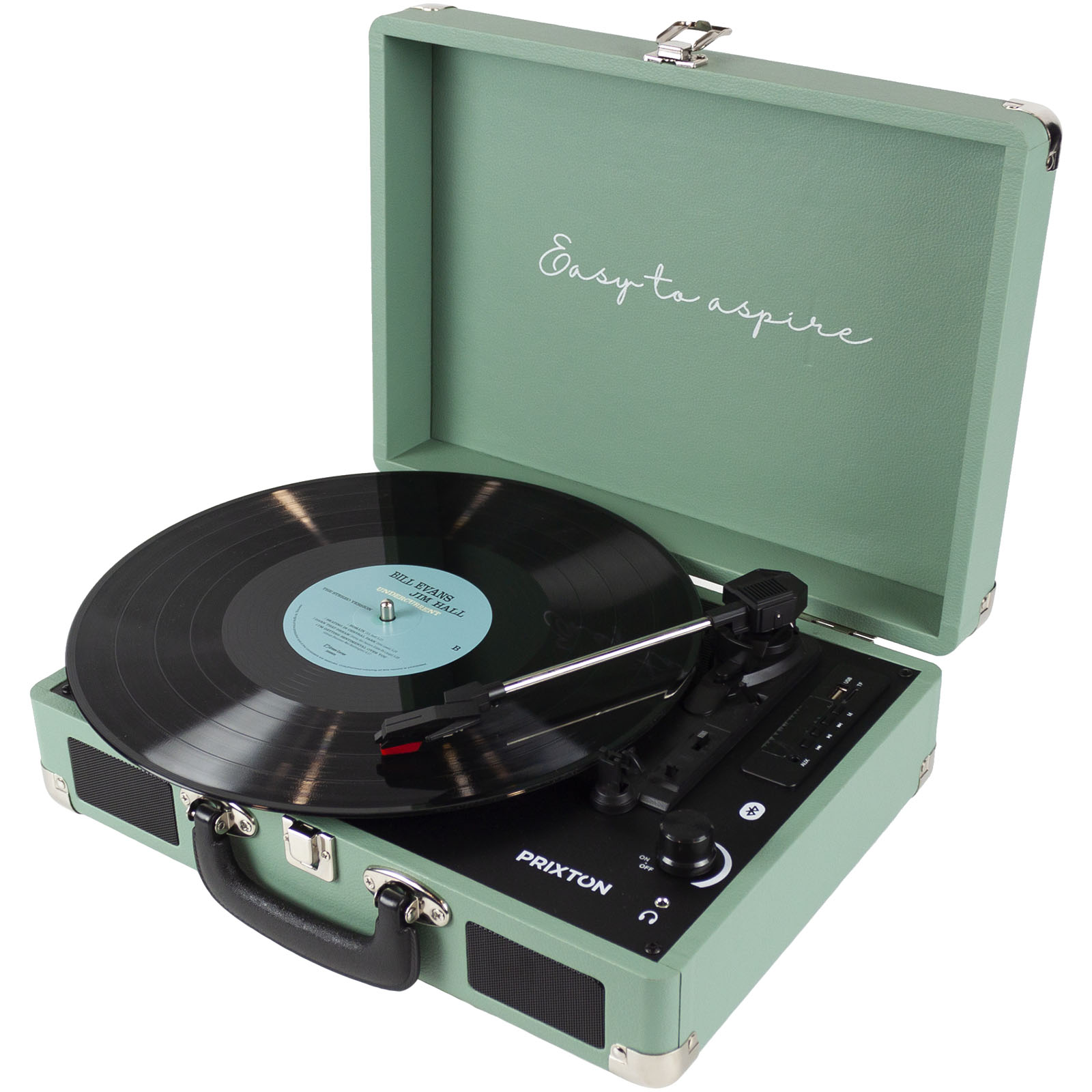 A turntable that has the appearance of a briefcase and is made from vinyl - Plungar