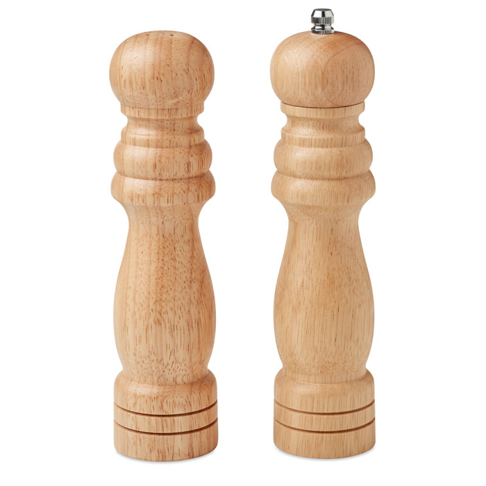 Rubber Wood Salt and Pepper Grinder Set - Ross-on-Wye