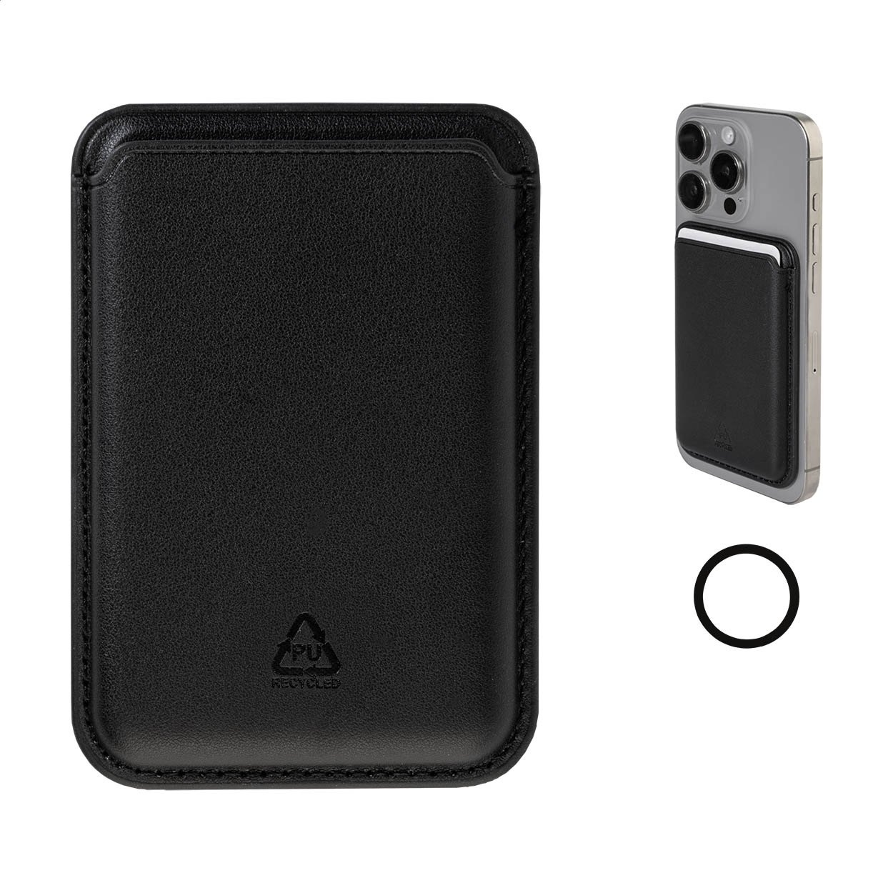 Snaplet magnetisches Kartenetui fürs Handy aus Recycling-PU, 3 Karten