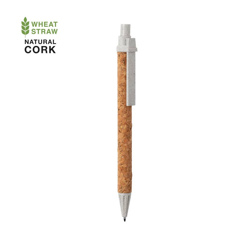 Kugelschreiber bedrucken ökologisch Kork und Weizenstroh - Kin