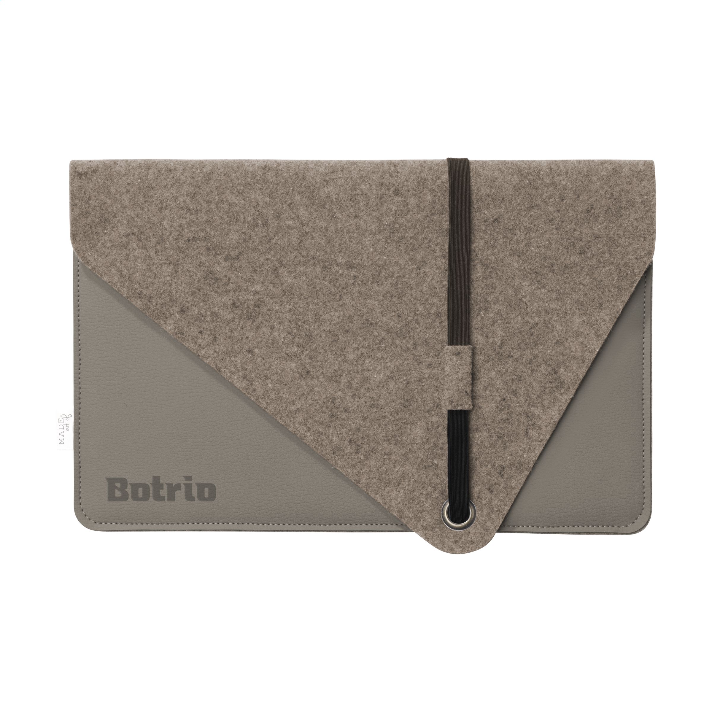 Vegan apple leather and recycled wool felt laptop sleeve for 15-inch laptops - Skelmersdale