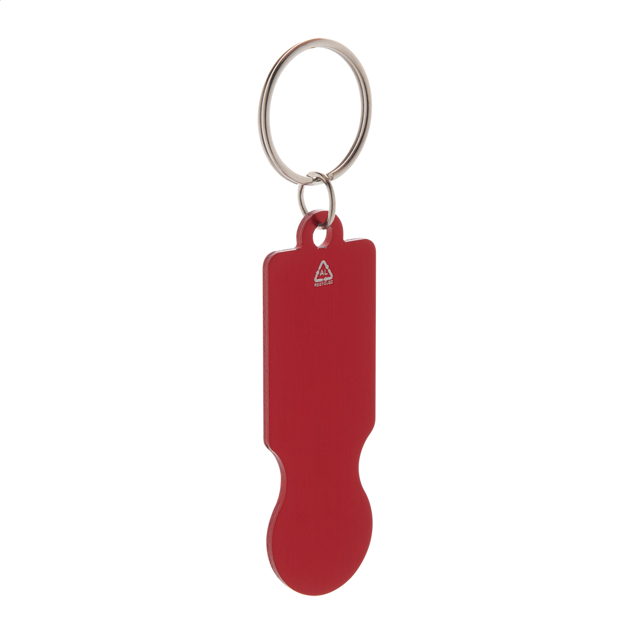 Shopping Coin Keychain with Recycled Aluminium - Malmesbury printed with logo
