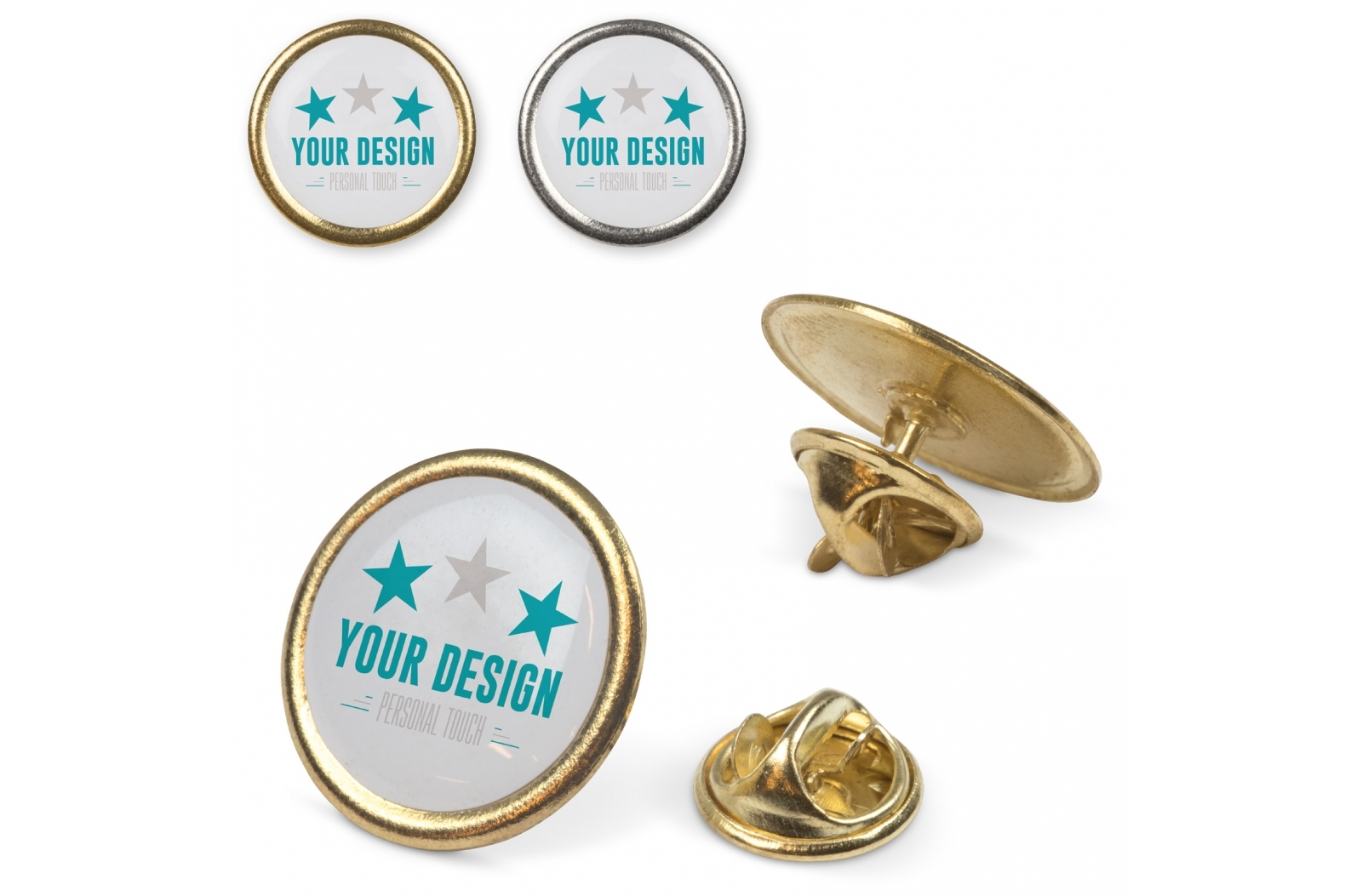 A round pin badge featuring a doming (raised surface) finish and a butterfly clasp closure. - St Paul's Cray