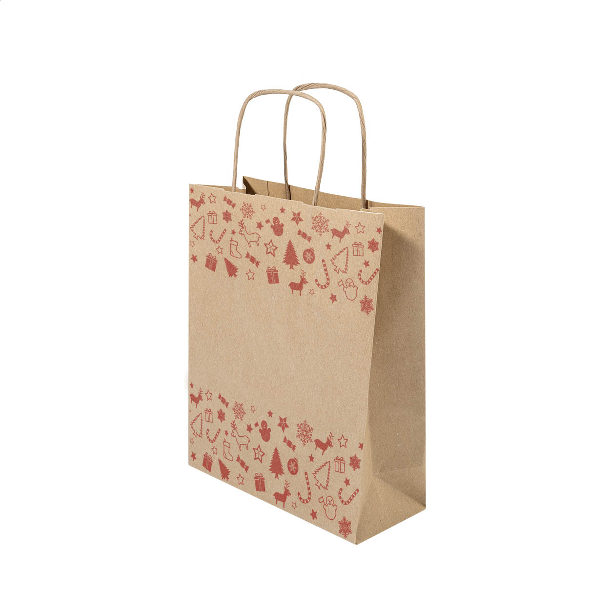 Julegave S small kraft paper Christmas gift bag, 90 g/m², with logo printed with logo