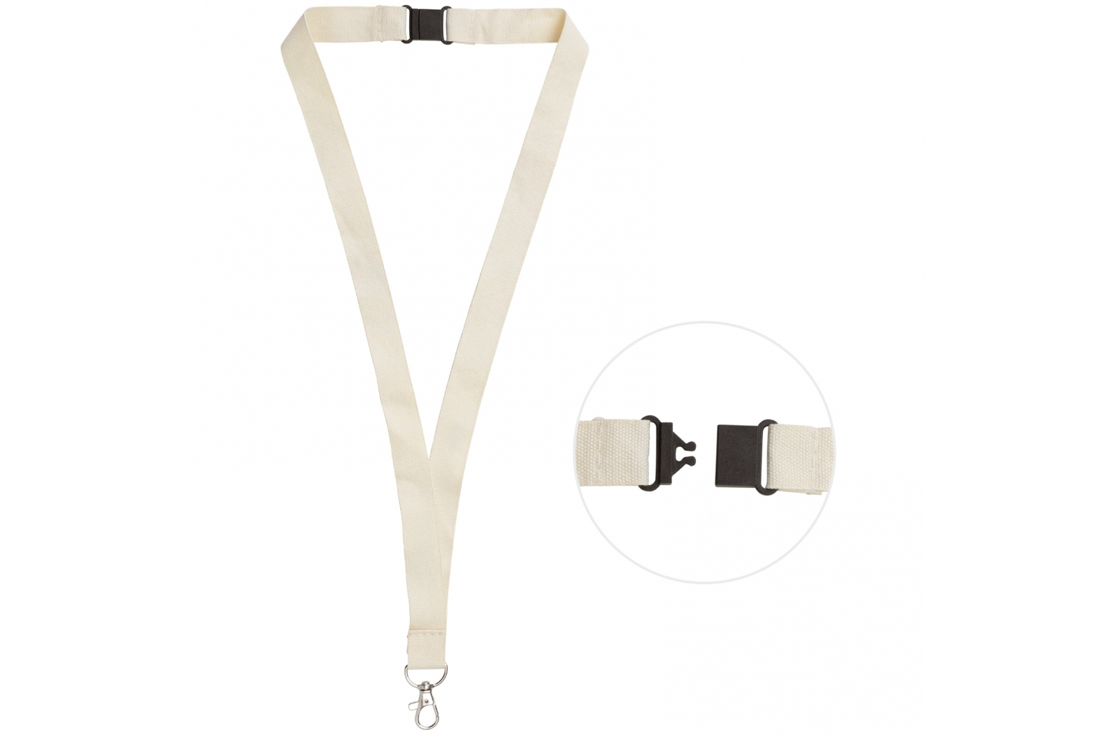 Organic Cotton Lanyard with Metal Clip and Safety Connection - Ashby-de-la-Zouch