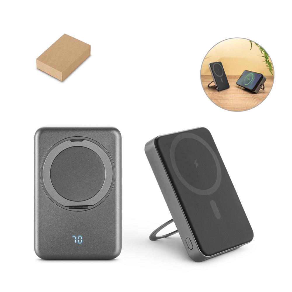 EcoCharge Spin: Magnetic Wireless Power Bank - Blackbrook