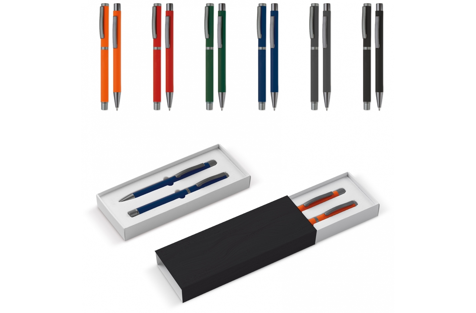 Soft-Touch Finish Metal Writing Set - Market Drayton