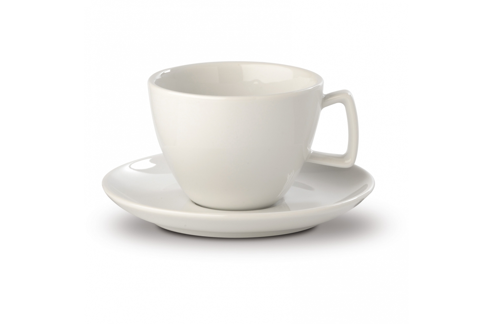 White Porcelain Cappuccino Cup and Saucer 200ml - Holkham
