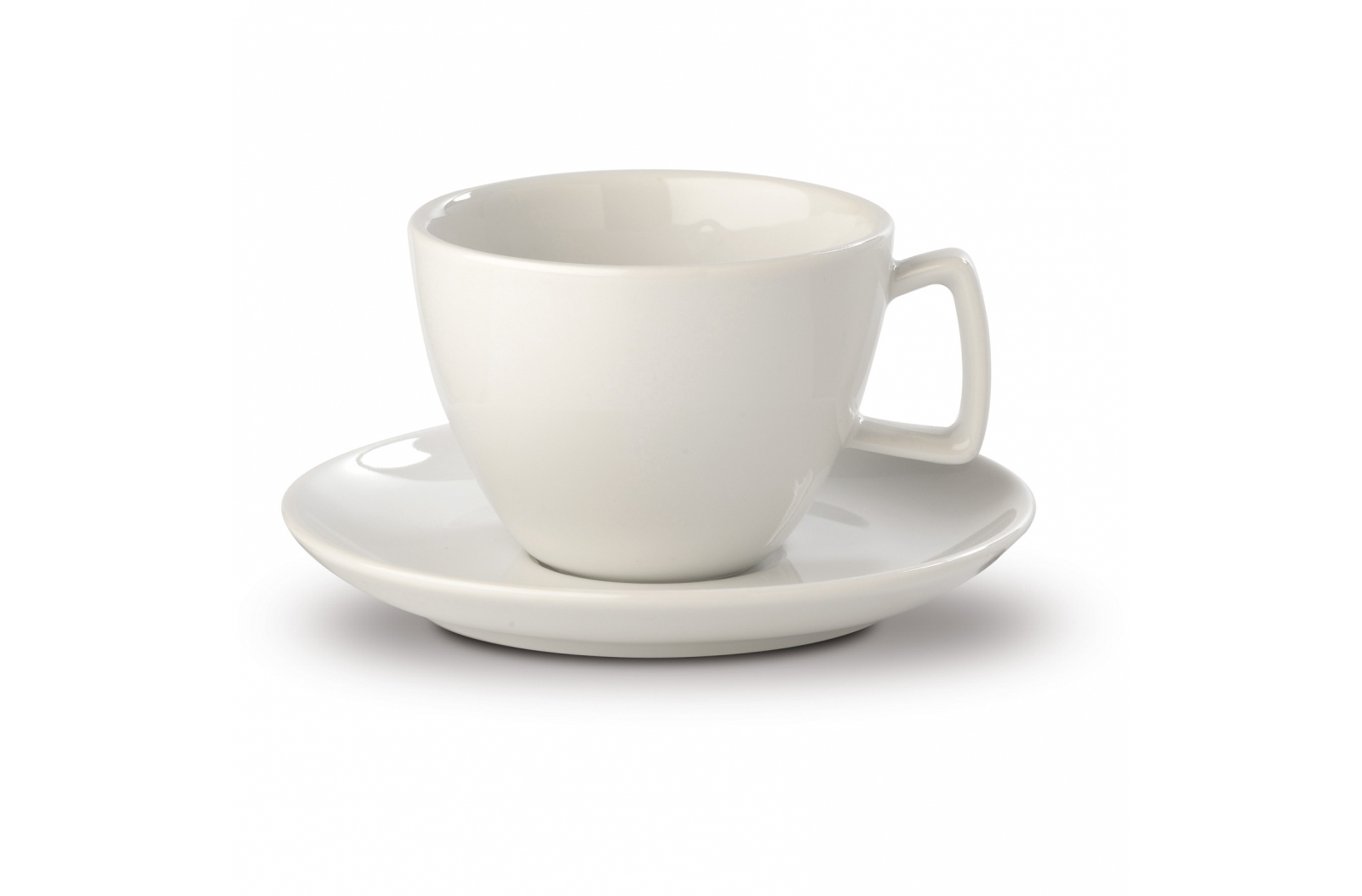 White Porcelain Cappuccino Cup and Saucer - Holkham