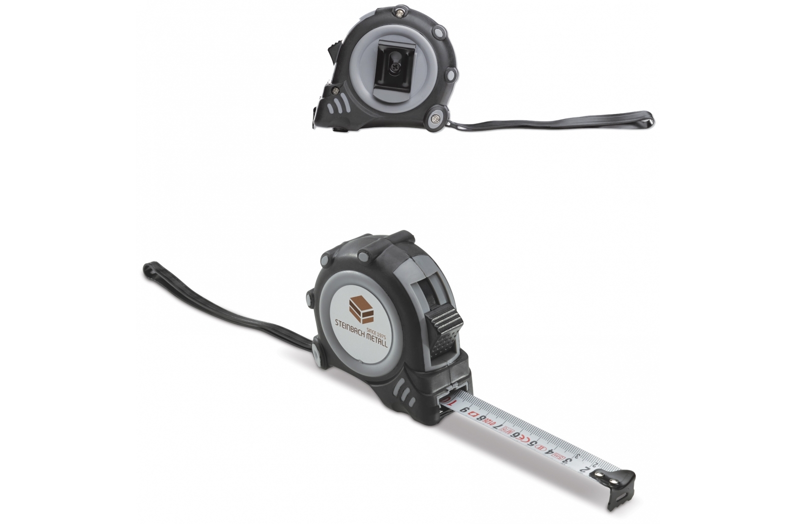 A tape measure that can be attached to a belt for easy access. - Ilton