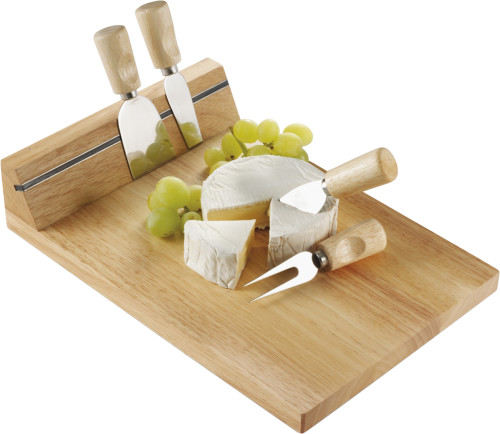 Wooden Cheese Board with Magnetic Strip and Stainless Steel Accessories - Reigate