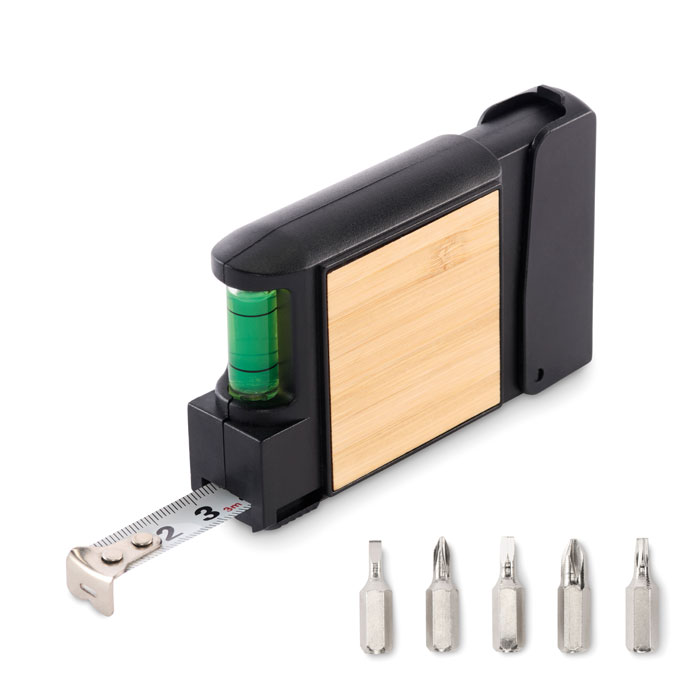 Mehrzweck-Maßband mit Wasserwaage und Schraubendreher-Set - Burgstädt