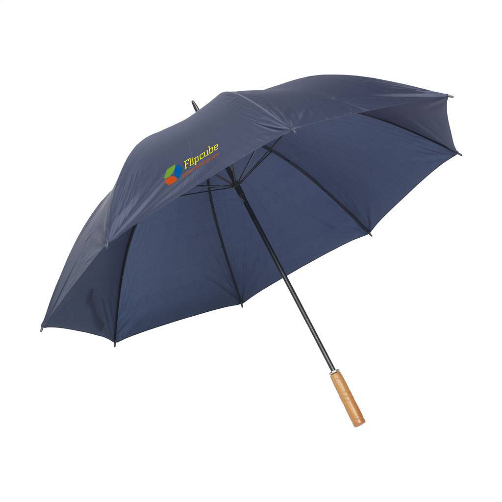 Regenschirm bedrucken XL sturmfest mit Holzgriff 127 cm - Yonago