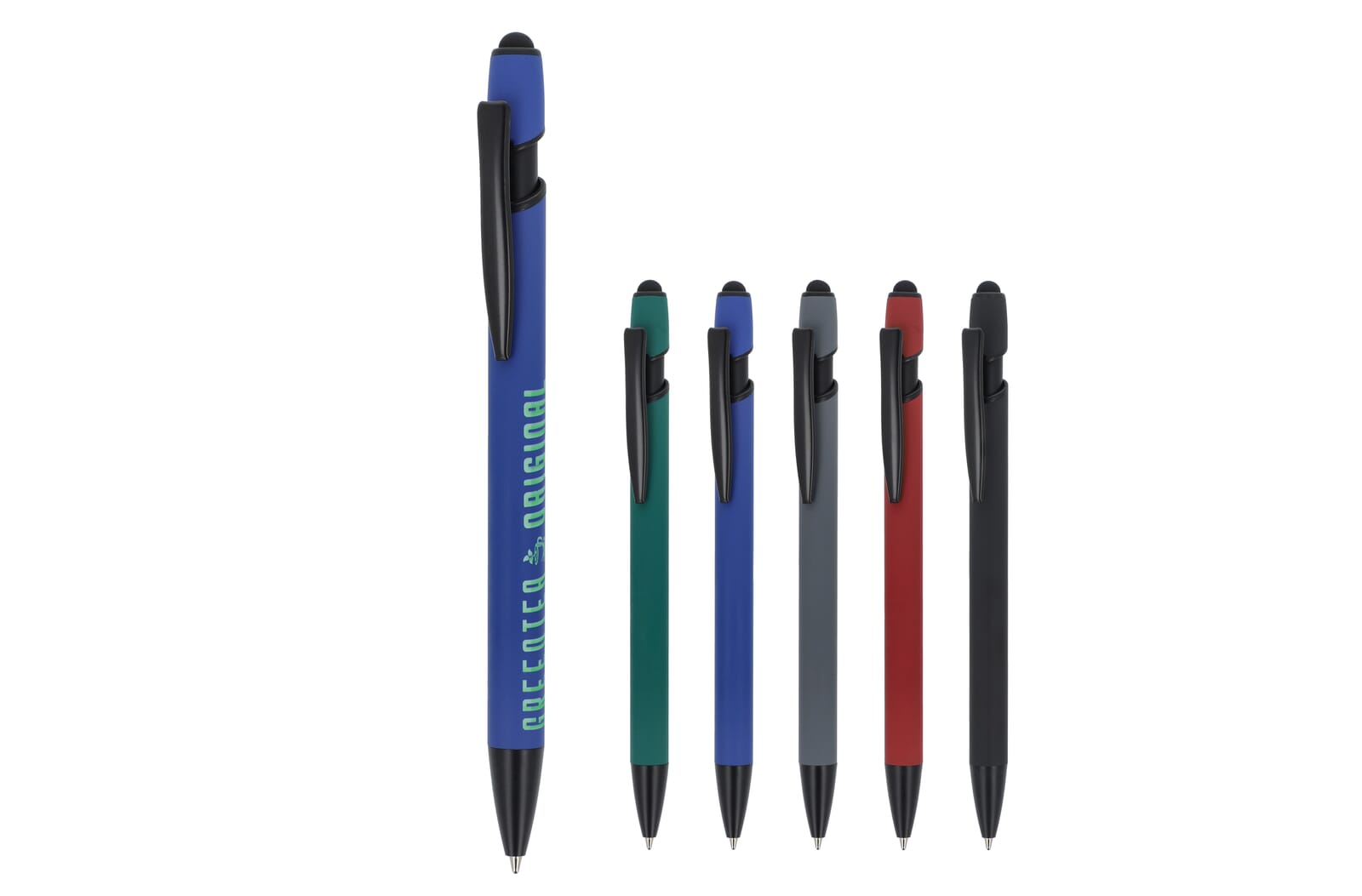 SoftTouch Recycled Stylus Pen - Garston printed with logo
