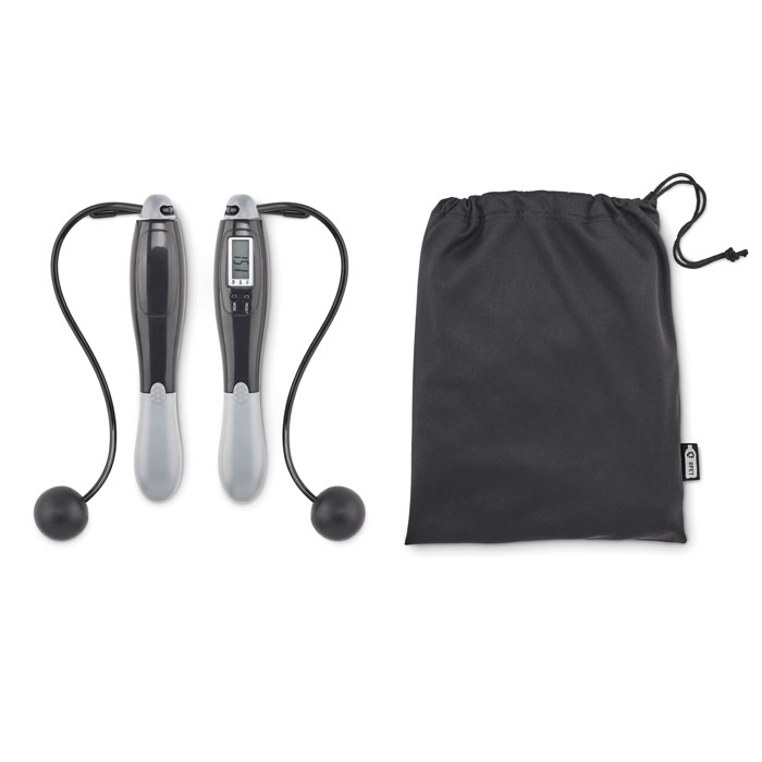 Adjustable Wireless Digital Skipping Rope in RPET Pouch - Littlebourne