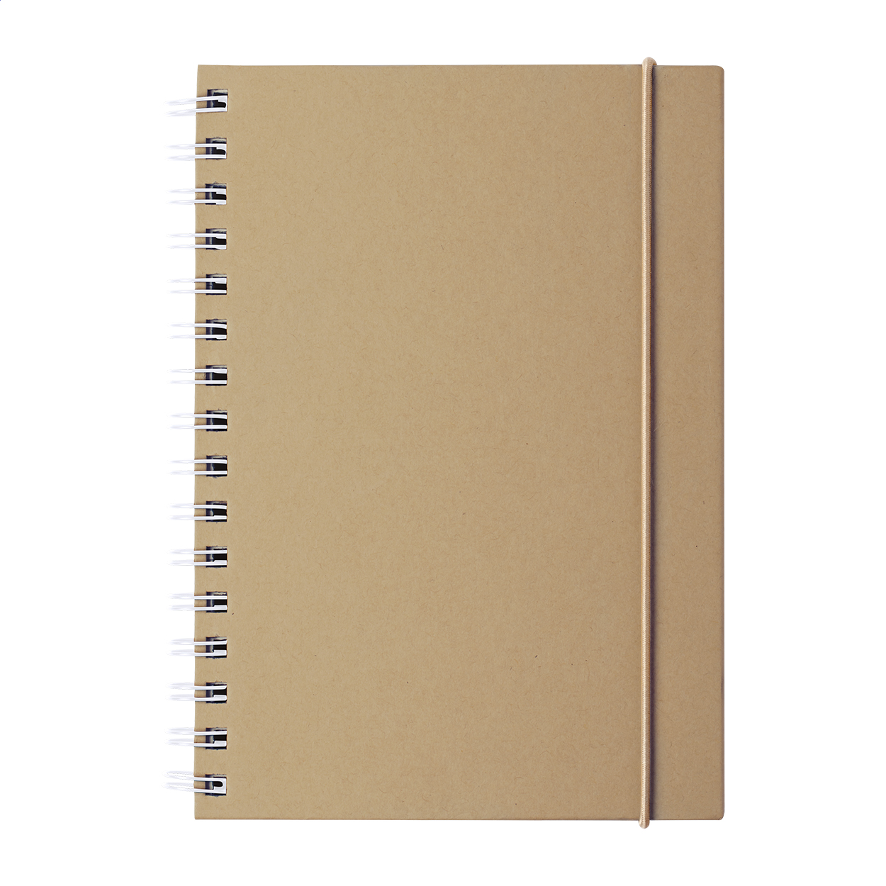 Spural A5 recycled cardboard spiral notebook with strap and logo