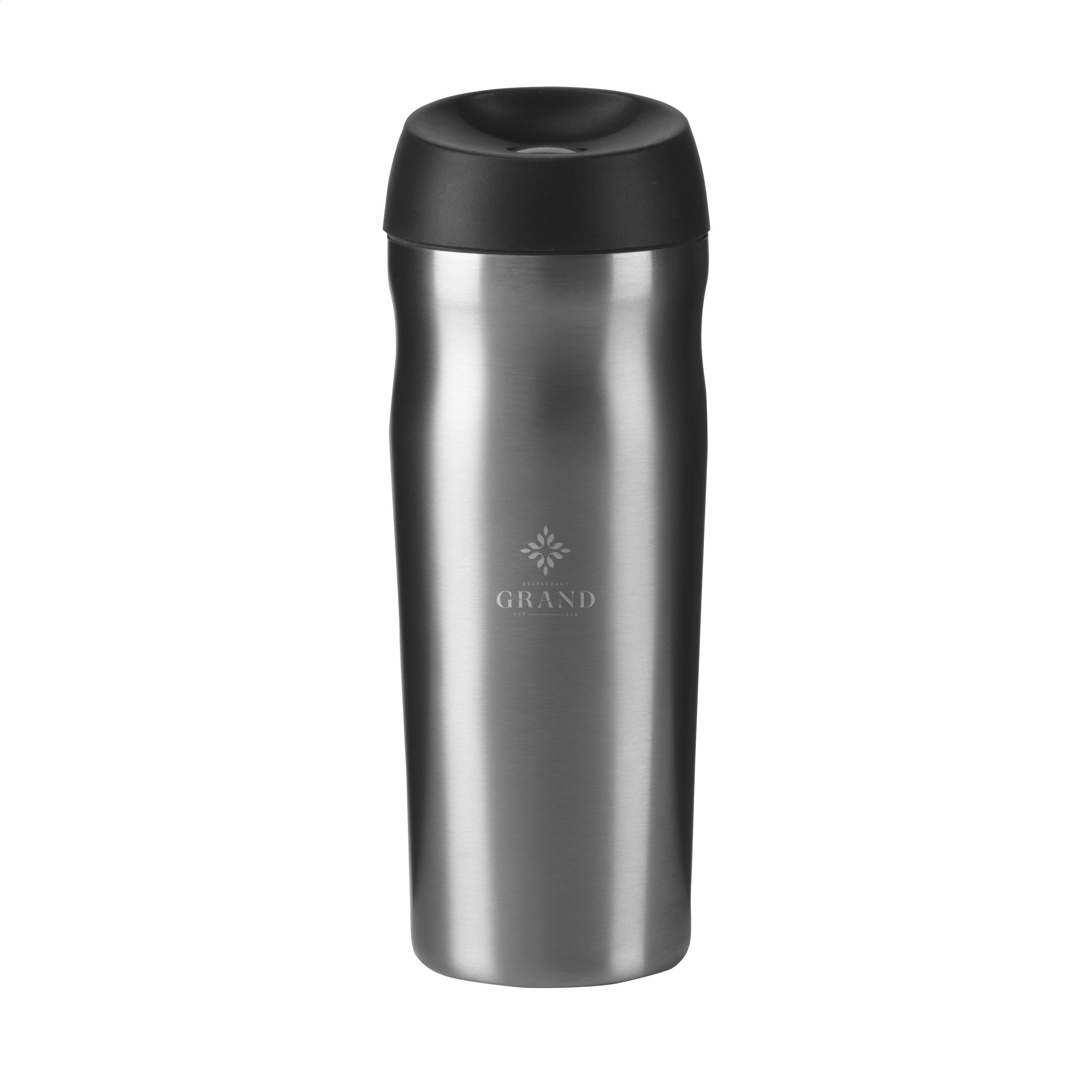 This is a thermo cup made out of recycled stainless steel and is insulated. It is designed to keep your drinks at the desired temperature for a longer period of time. - Churchdown