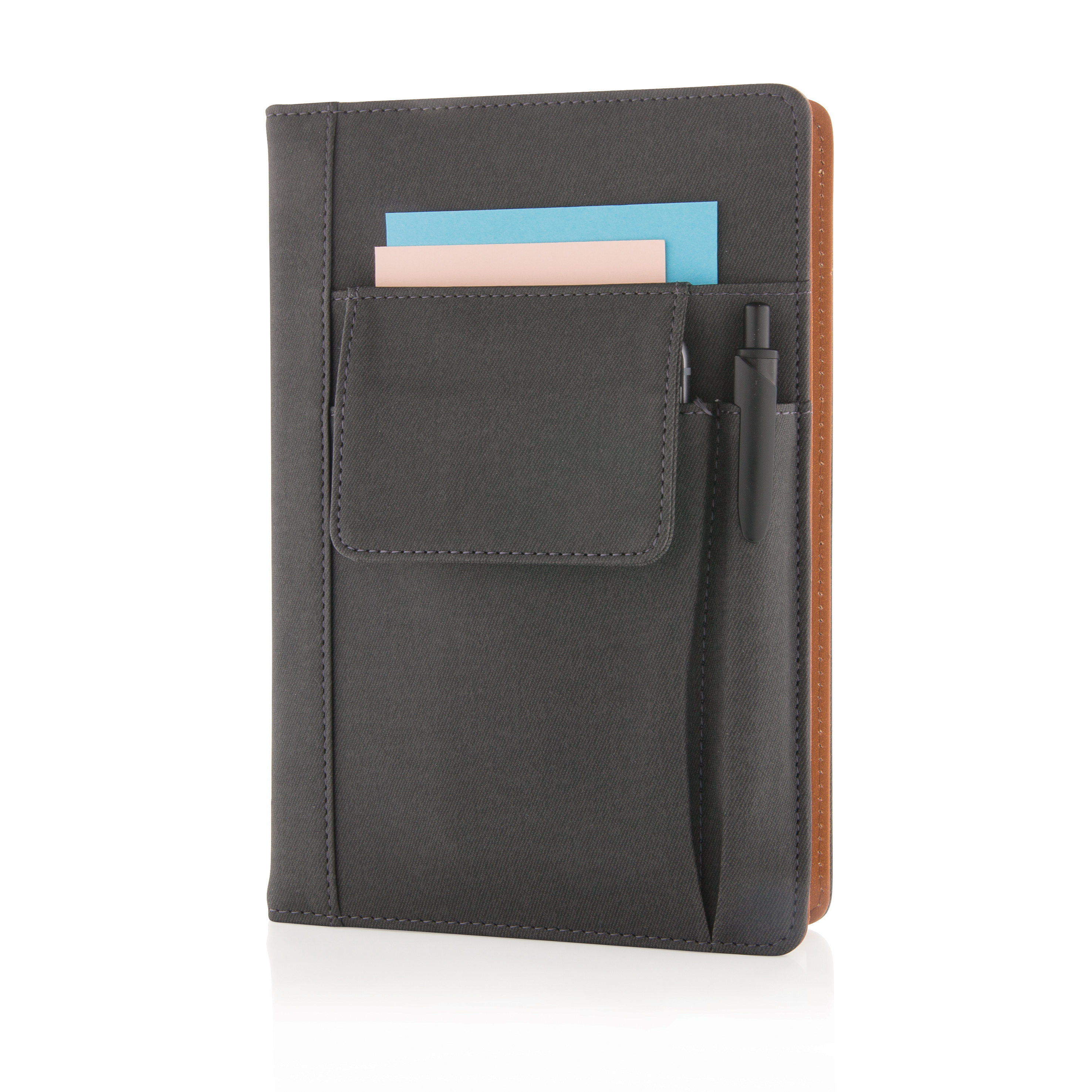 Reusable A5 PU Notebook Cover with Pockets - Barham Woods
