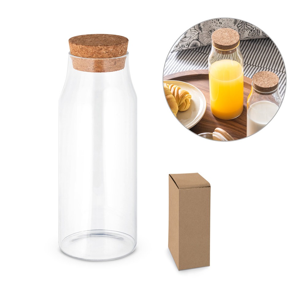 Borosilicate Glass Bottle with Cork Lid - Slindon - Downe