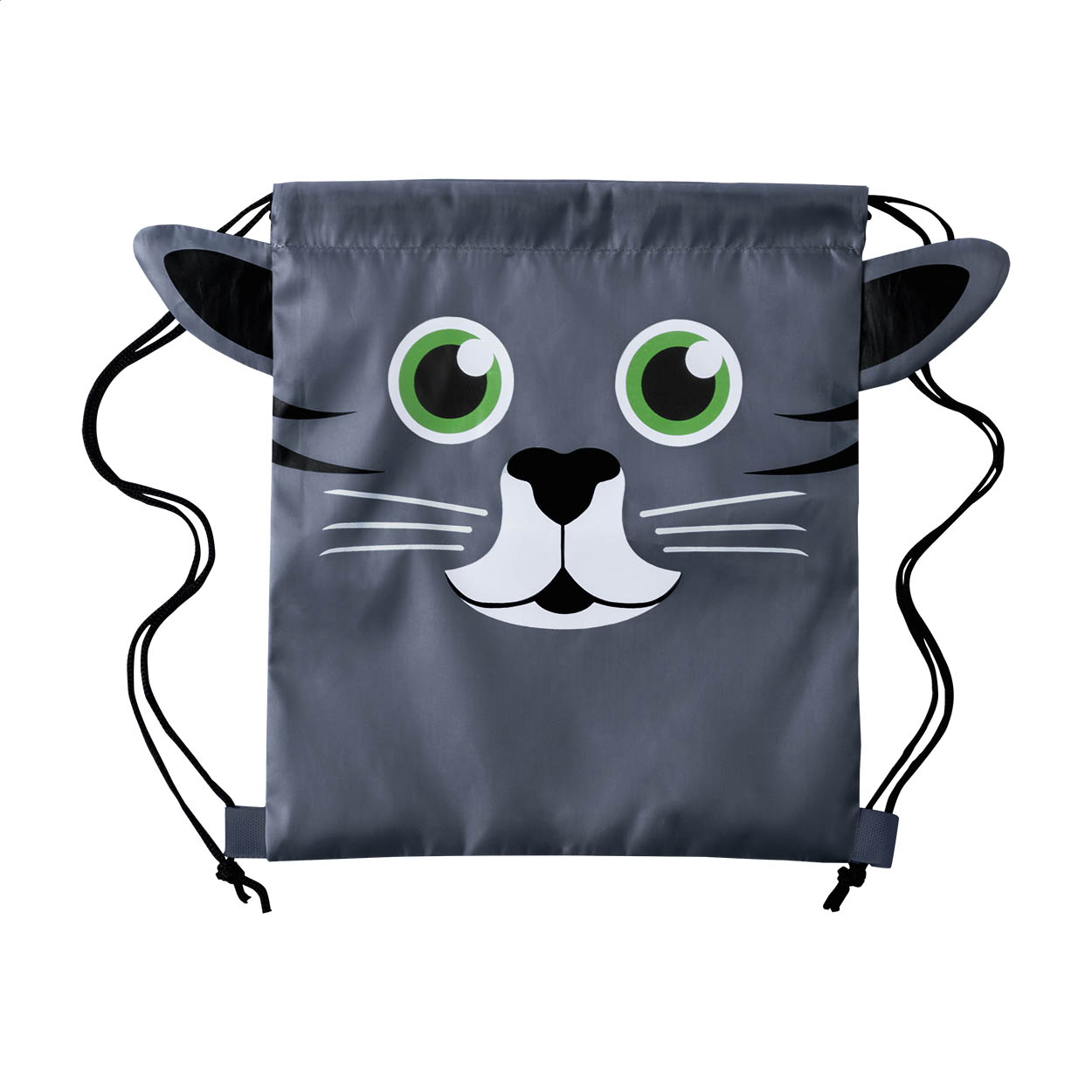 Drafax children's drawstring bag with animal design, 210T polyester printed with logo