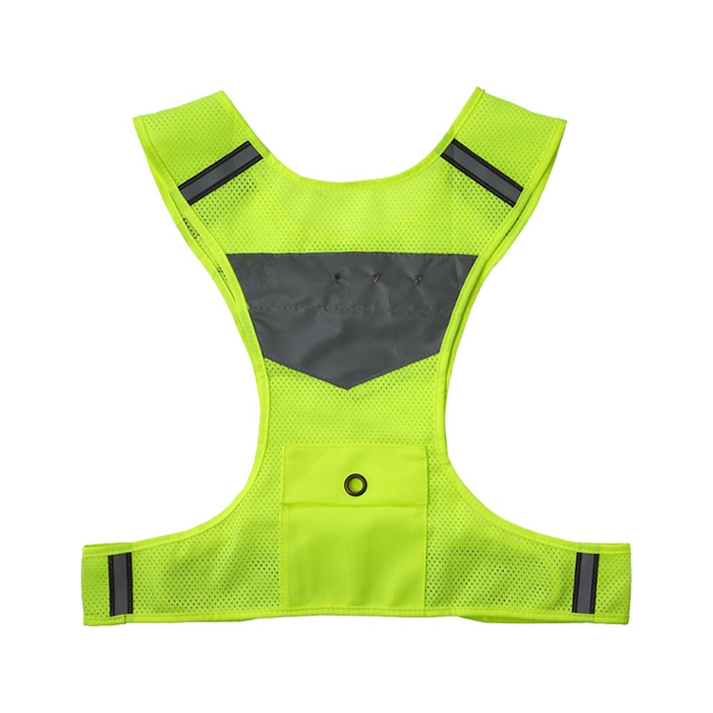 A safety vest made from fluorescent mesh and fitted with lights on it. - Aldbourne