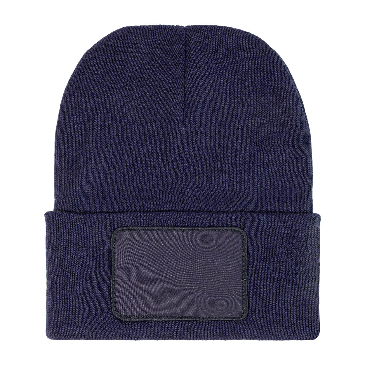 Patchie RPET beanie with cuff and large printable patch for your logo