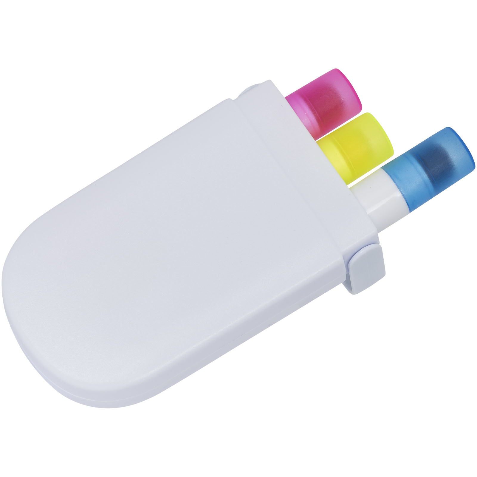 A plastic case that contains gel highlighters in various colors from Wormleighton. - Dodford
