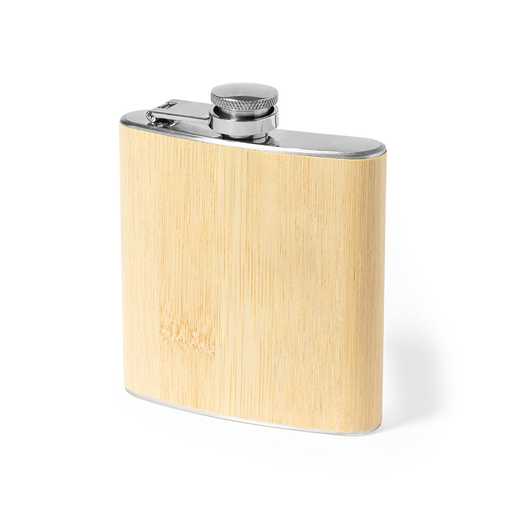 Bamboo and Stainless Steel Pocket Flask - Abington