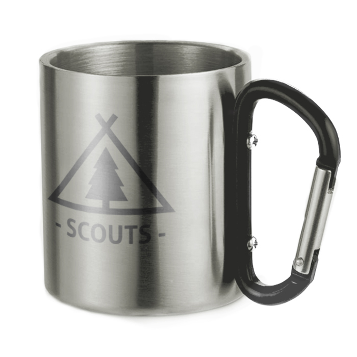 Double Wall Stainless Steel Carabiner Mug 220ml - Hampstead