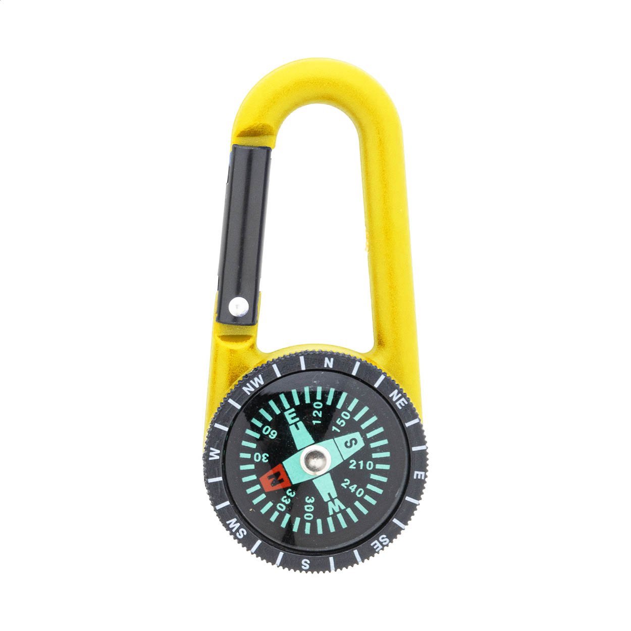 Edmund plastic carabiner with built-in compass and your logo