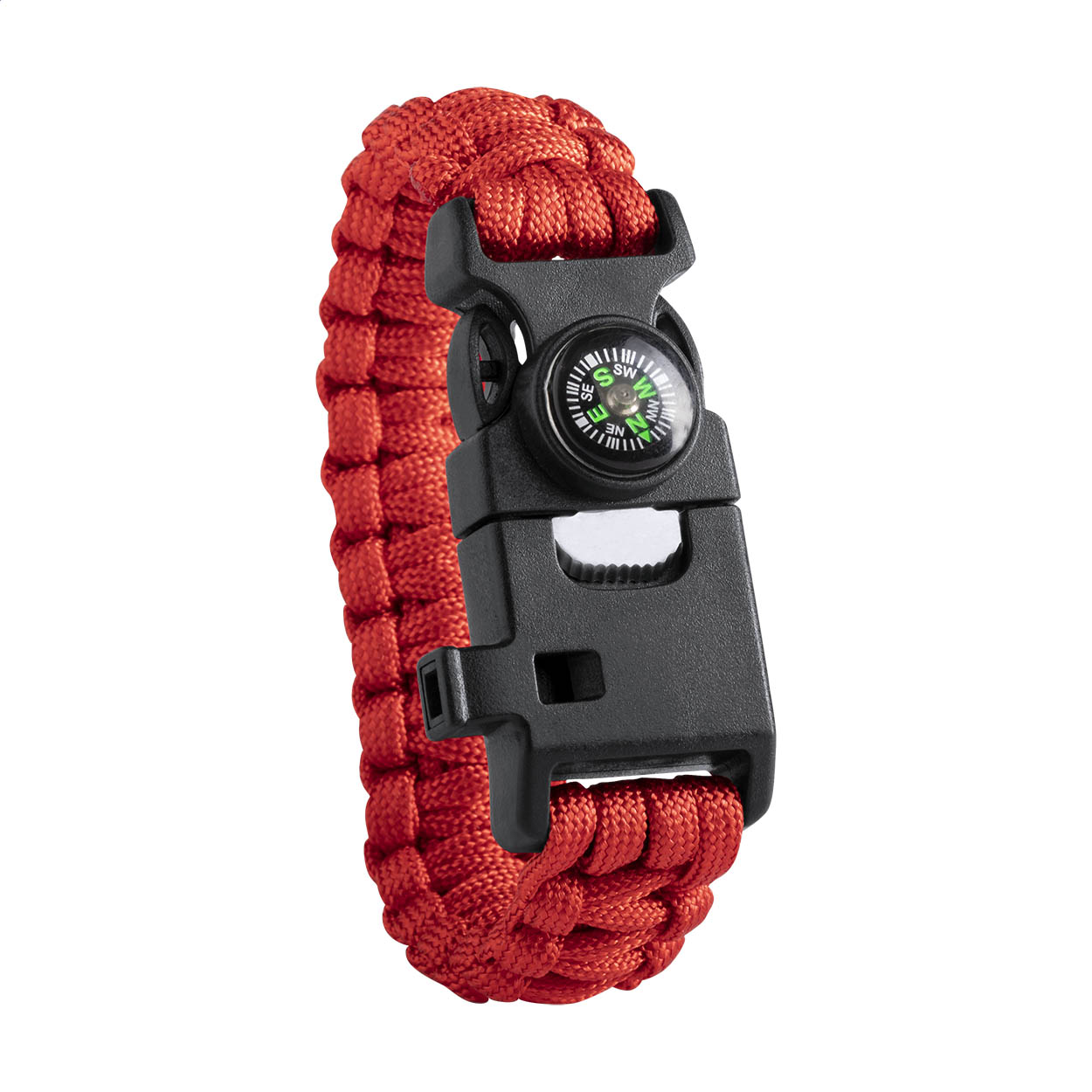 Peary Survival-Armband aus Paracord mit Kompass, Pfeife und Feuerstein