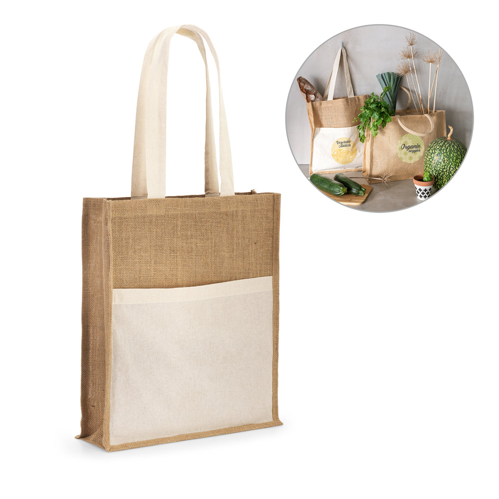 Jute Bag with Cotton Pocket - Brent-Elegh - St Just in Penwith