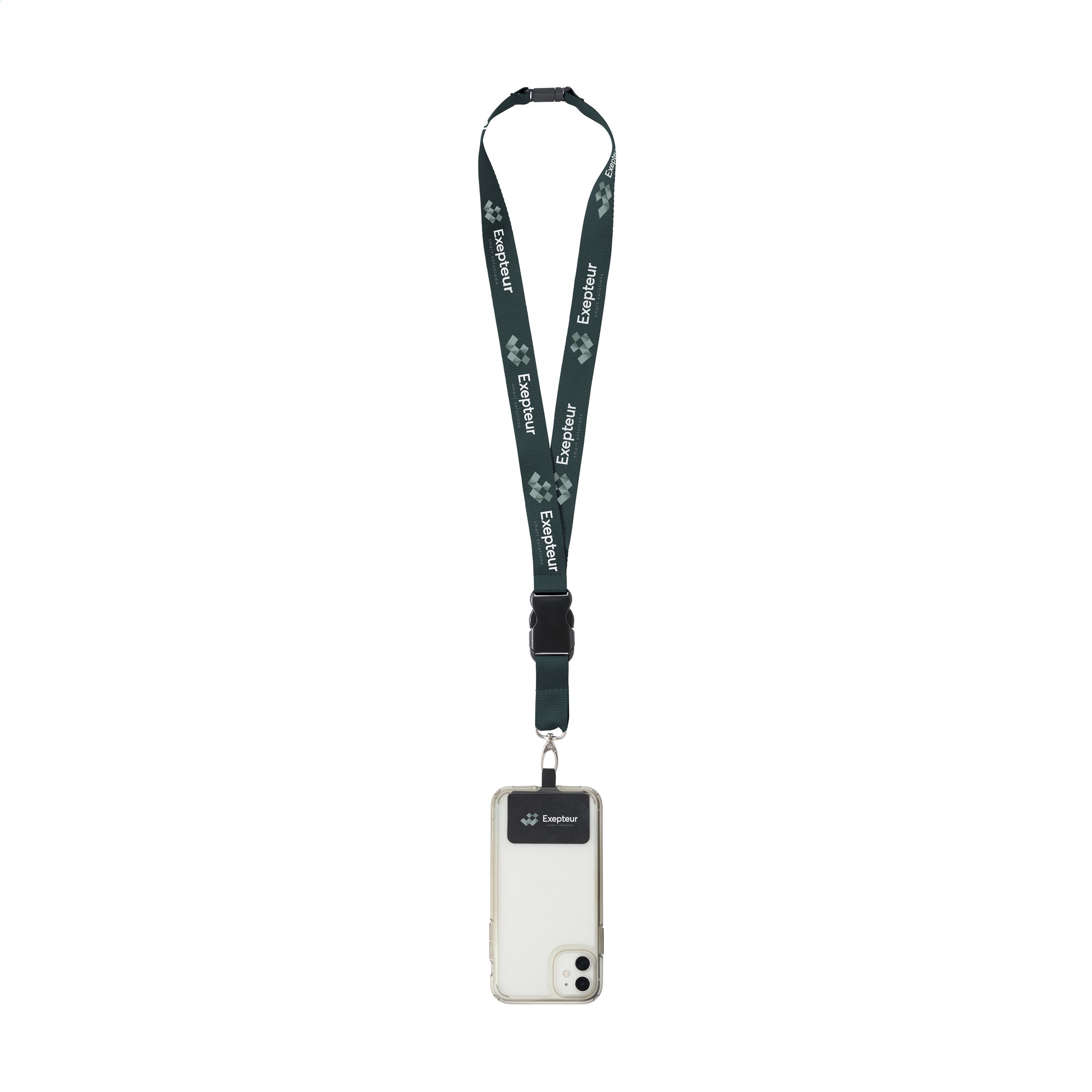 RPET Polyester Lanyard with Smartphone Patch - Chipping Norton