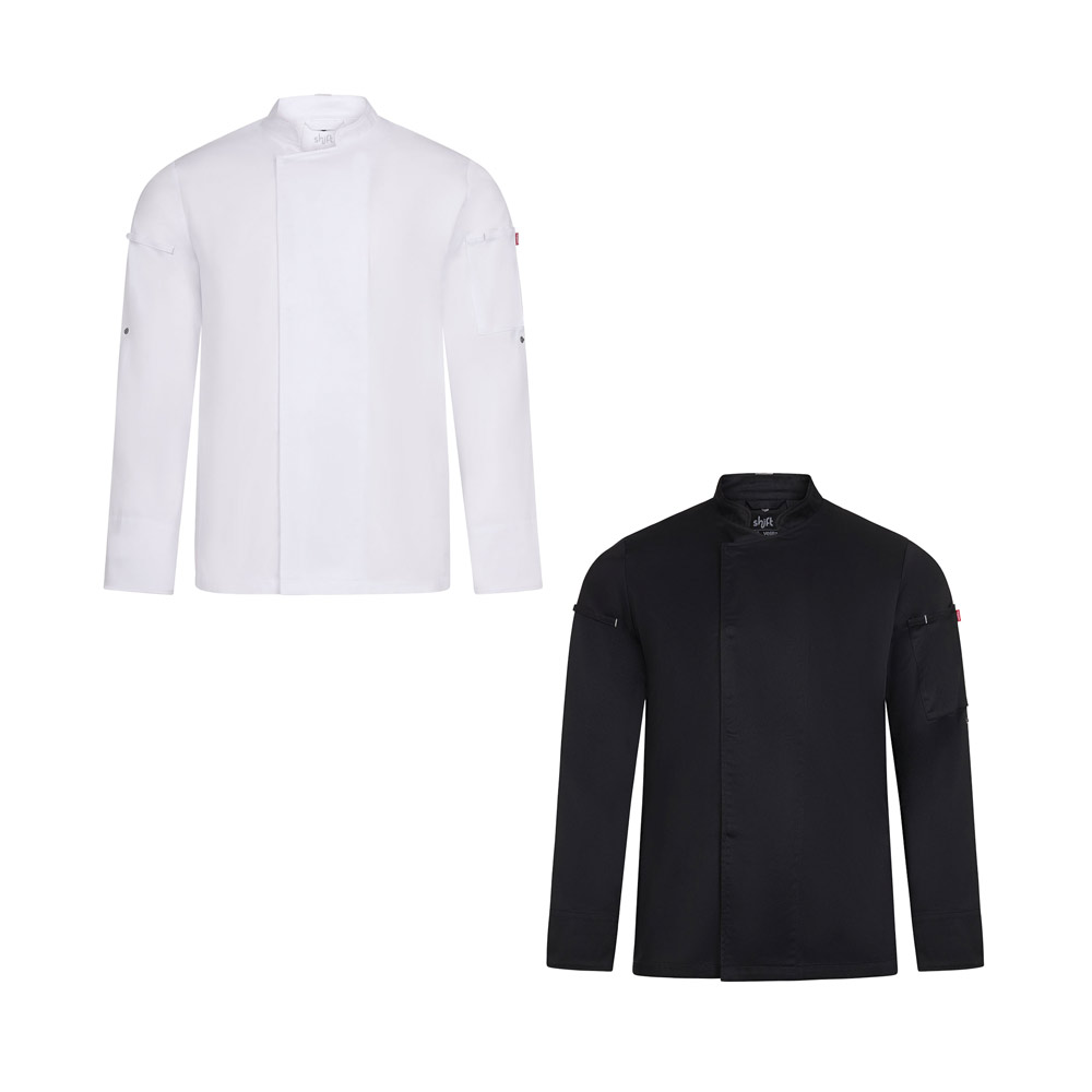 VL AGNI. Unisex kitchen jacket (190 g/m²) made of cotton (35%) and recycled polyester (65%)